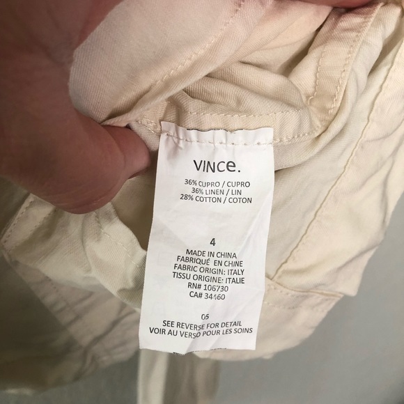 Vince linen blend ivory button front blazer size 4 - Picture 11 of 12